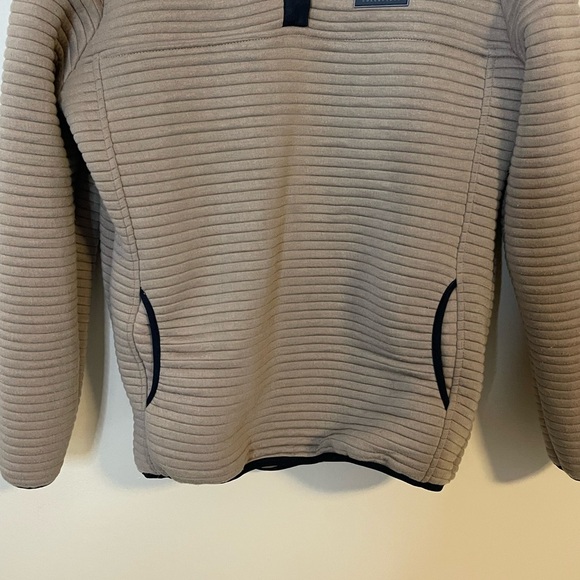 Simply Southern Light Beige Zip Up Sweater with Ribbed Texture Small - Picture 5 of 7